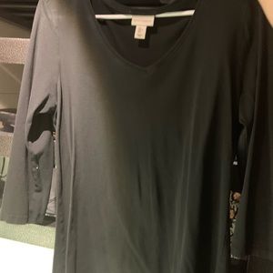 Black quarter length tee shirt size L